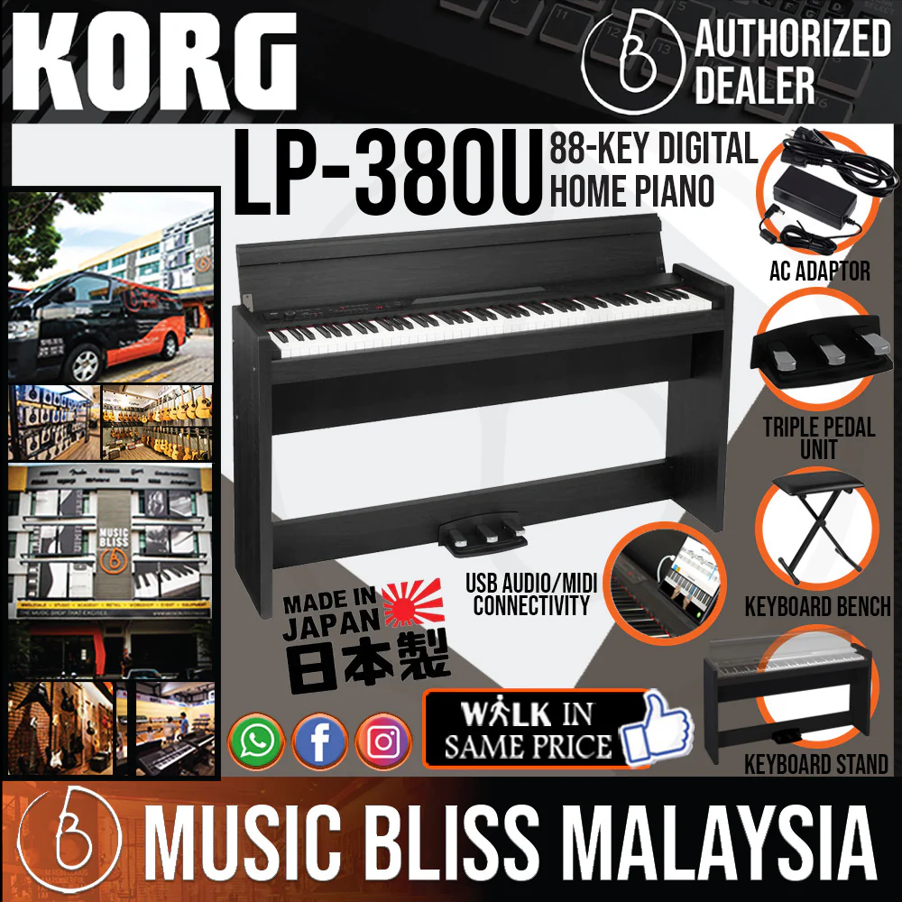 Korg LP-380U Digital Home Piano - Rosewood Black *0% INSTALLMENT*