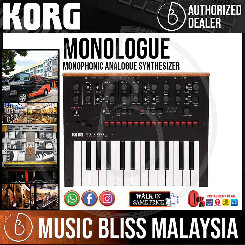 Korg monologue Analog Synthesizer - Black with 0% Instalment