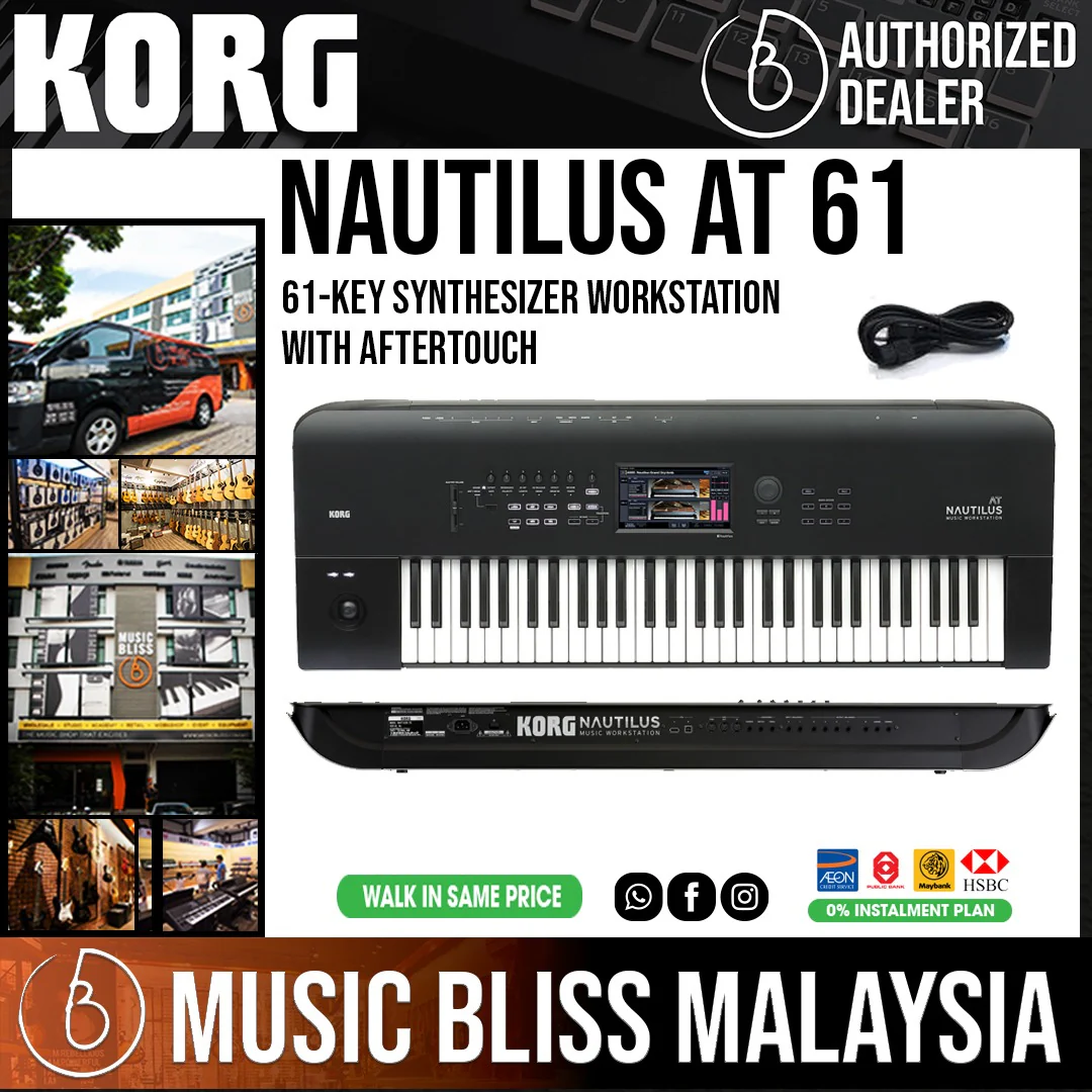 Korg Nautilus AT 61 61-Key Synthesizer Workstation with Aftertouch