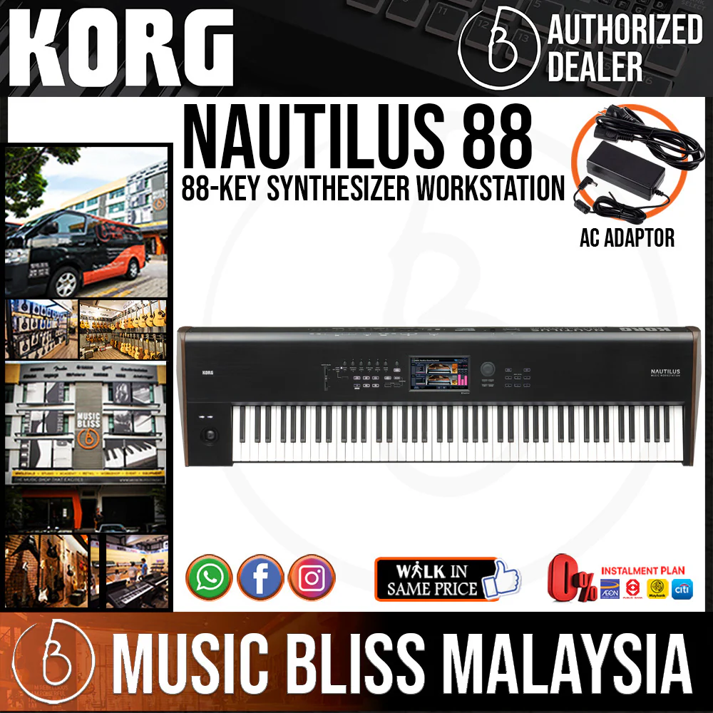 Korg NAUTILUS 88 Digital Performance Workstation - Black with 0% Instalment