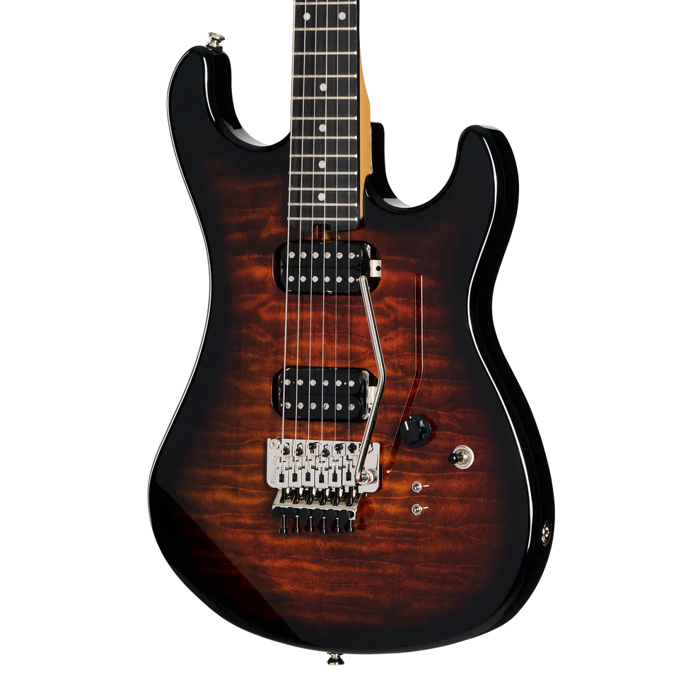 Kramer 84 HH Quilt Electric Guitar with Premium Gig Bag - Orange Burst