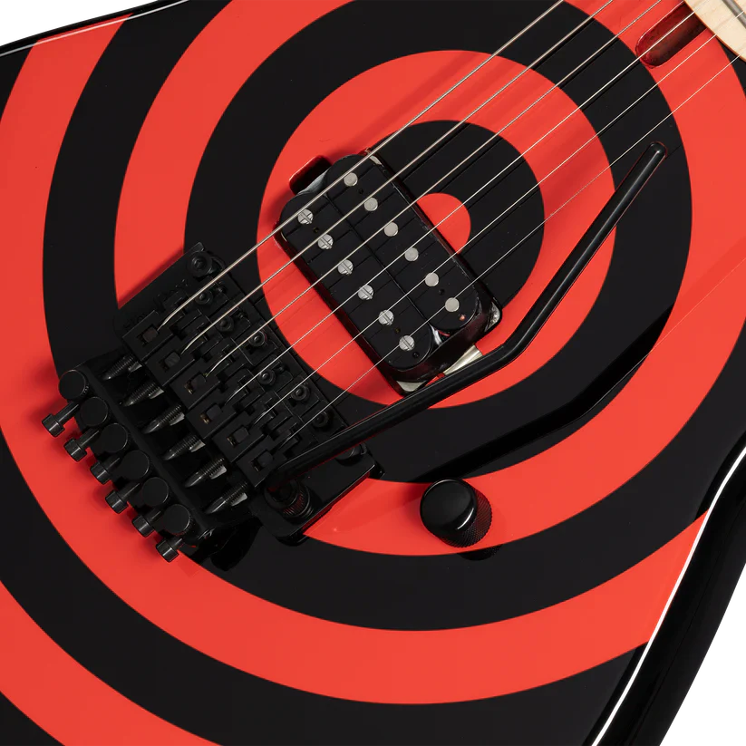 Kramer 84 Red Bullseye Electric Guitar with Premium Gig Bag - Black with Red Bullseye - Image 3