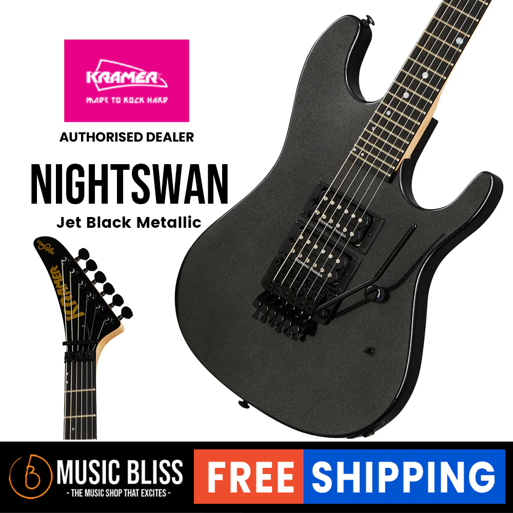 Kramer Nightswan Electric Guitar - Jet Black Metallic