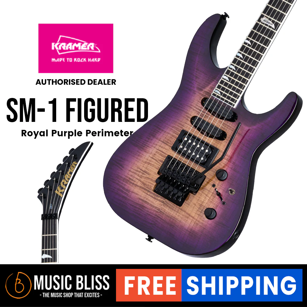 Kramer SM-1 Figured Electric Guitar - Royal Purple Perimeter
