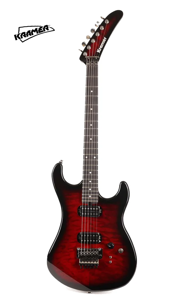 Kramer The 84 HH Quilt Electric Guitar with Premium Bag - Red Burst - Image 2
