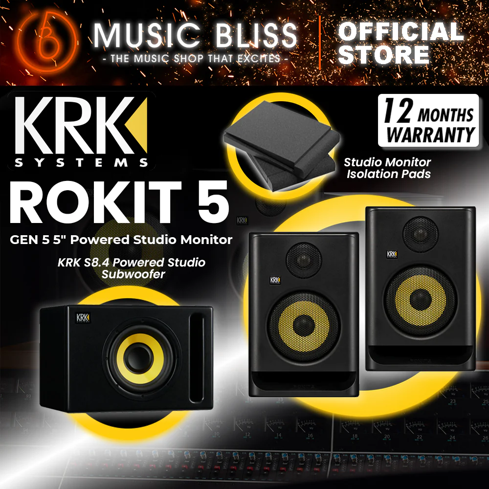 KRK ROKIT 5 G5 5" Powered Studio Monitor with Studio Monitor Isolation Pads - Pair - Image 3