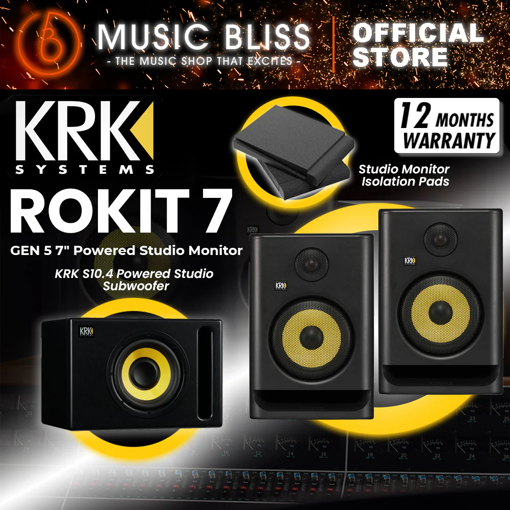 KRK ROKIT 7 G5 7" Powered Studio Monitor with Studio Monitor Isolation Pads - Pair - Image 2