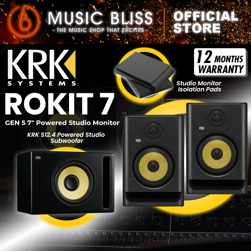 KRK ROKIT 7 G5 7" Powered Studio Monitor with Studio Monitor Isolation Pads - Pair - Image 3