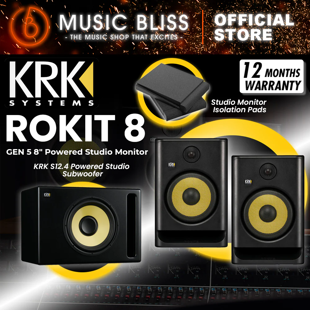 KRK ROKIT 8 G5 8" Powered Studio Monitor with with Studio Monitor Isolation Pads - Pair - Image 2