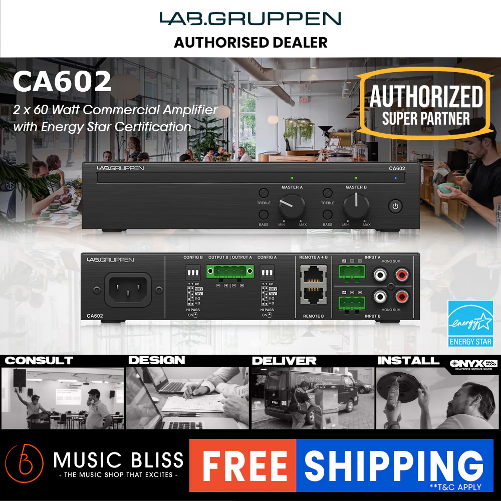Lab Gruppen CA602 2 x 60 Watt Commercial Amplifier with Energy Star Certification