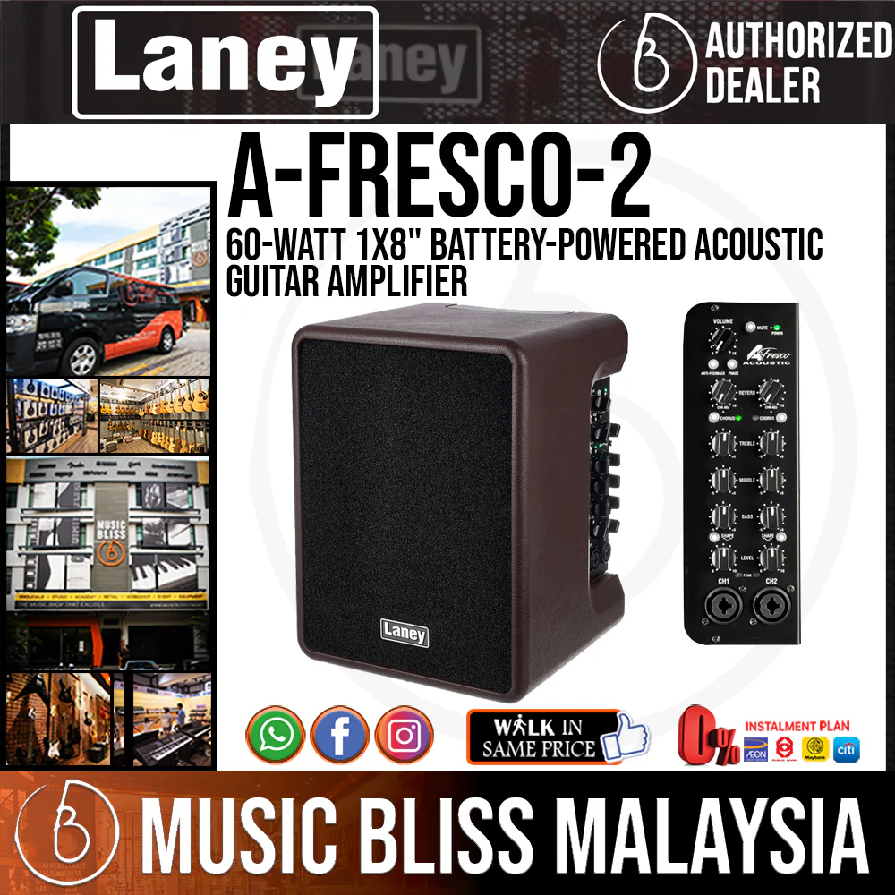 Laney A-FRESCO-2 60-watt 1x8" Battery-Powered Acoustic Guitar Amplifier