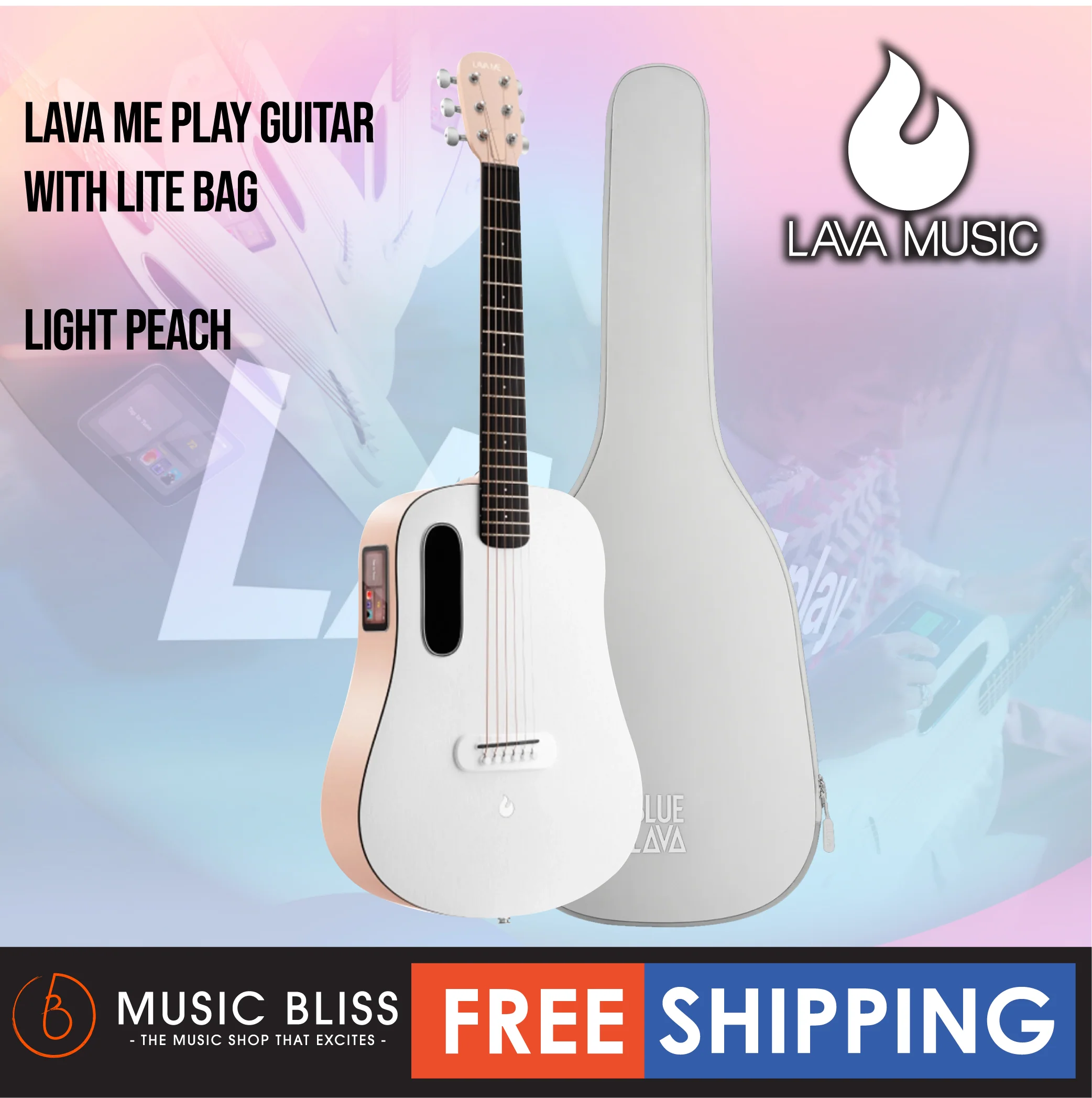 Lava ME Play Guitar with Lite Bag - Light Peach