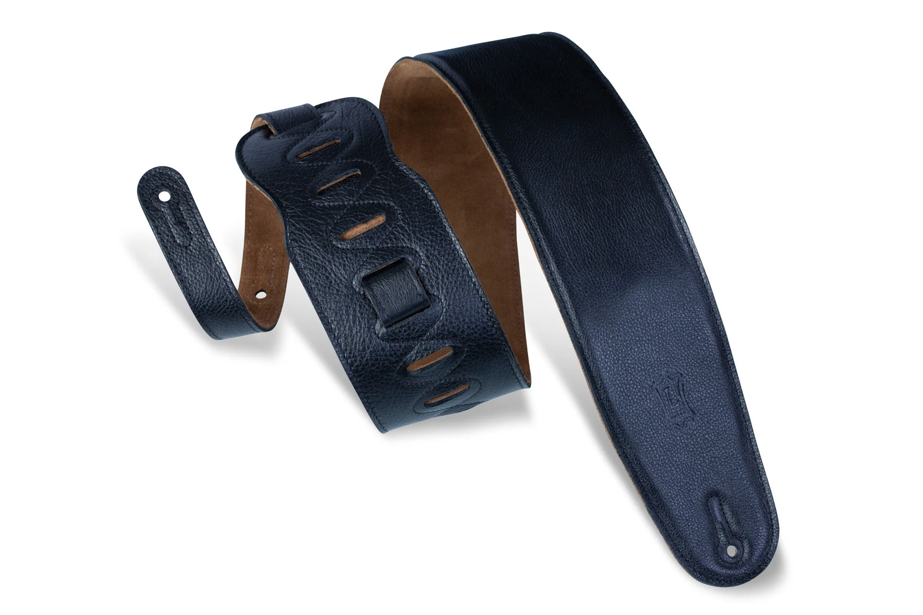 Levy's M4 3.5" Padded Garment Leather Bass Strap - Black - Image 2