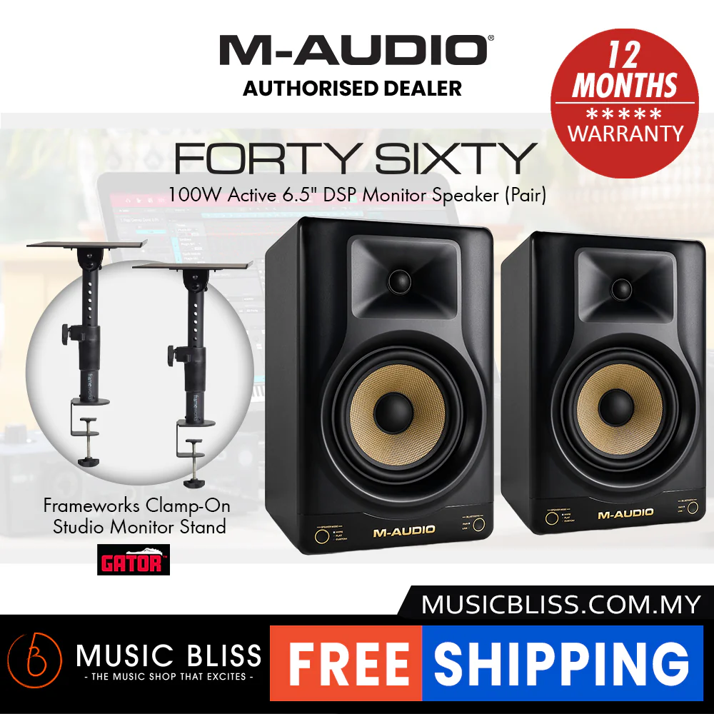 M-Audio Forty Sixty 100W Active 6.5" DSP Monitor Speaker - Pair - Image 2