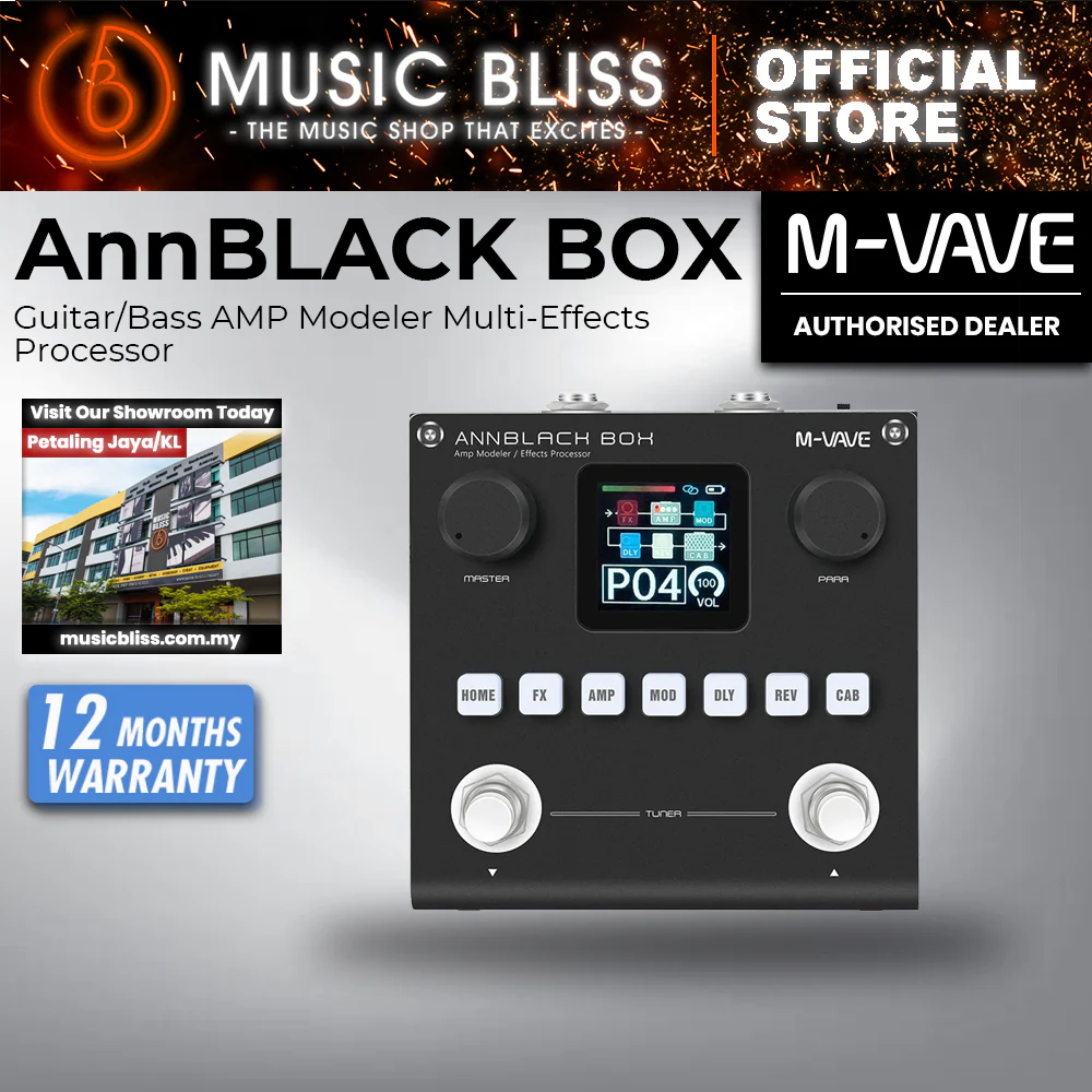 M-Vave Annblack Box Multi Effect for Guitar Bass with Built In Battery