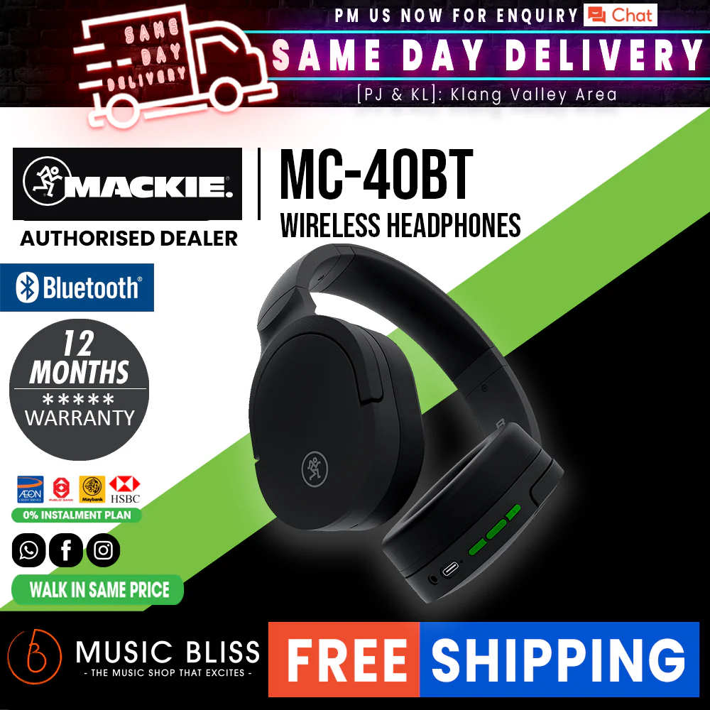 Mackie MC-40BT Wireless Headphones with Bluetooth