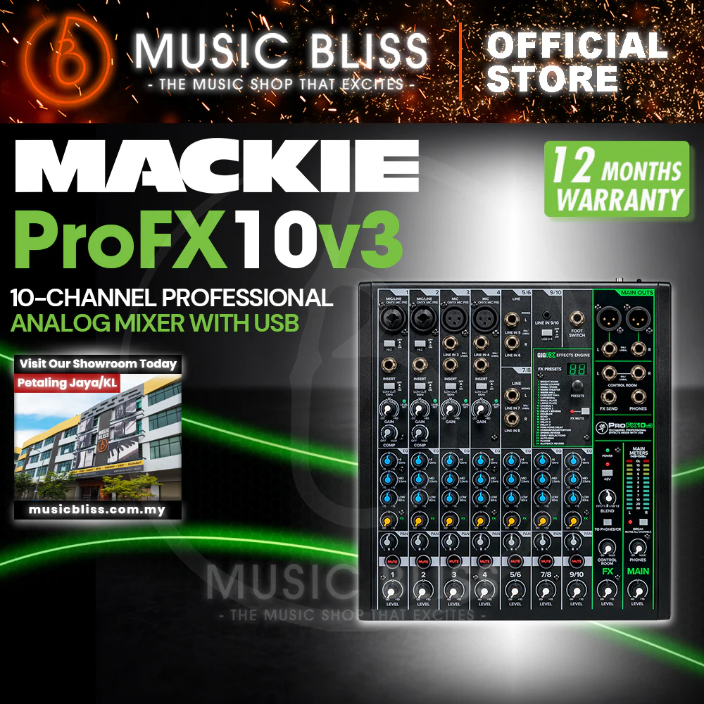 Mackie ProFX10v3 10-channel Mixer with USB and Effects