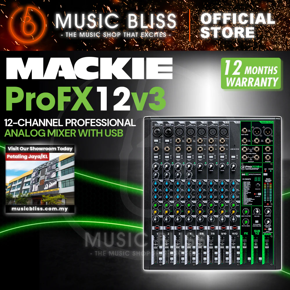 Mackie ProFX12v3 12-channel Mixer with USB and Effects