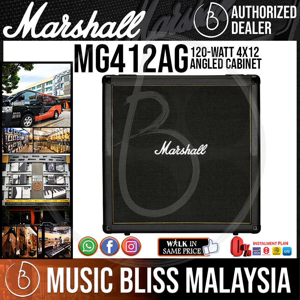 Marshall MG412AG 120-watt 4x12 Angled Cabinet