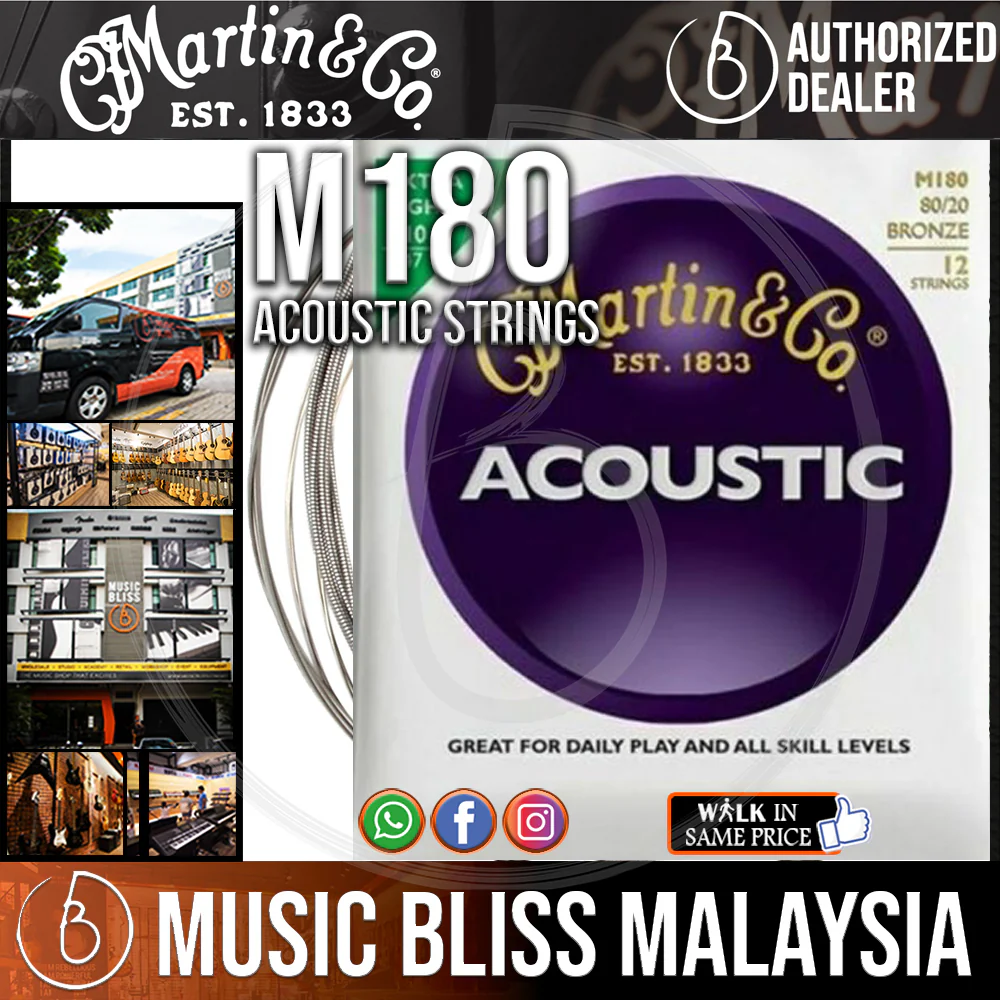 Martin M180 Traditional 80/20 Bronze Extra Light Acoustic Strings