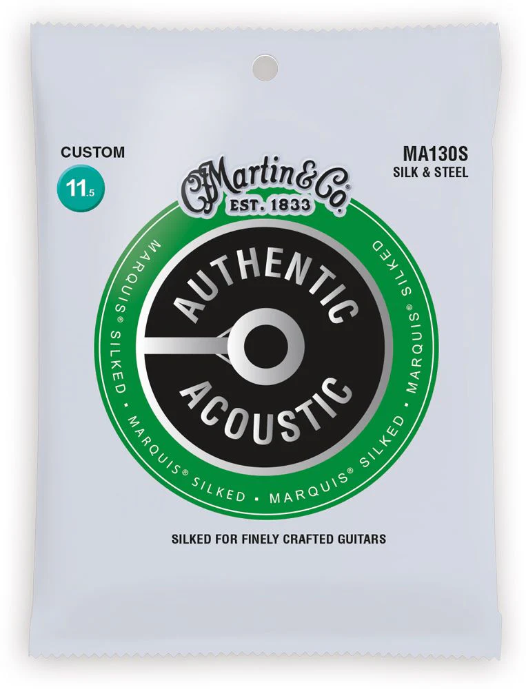 Martin MA130S Marquis Silked Silk and Steel Authentic Acoustic Guitar Strings Silk and Steel 11.5-47 - Image 2