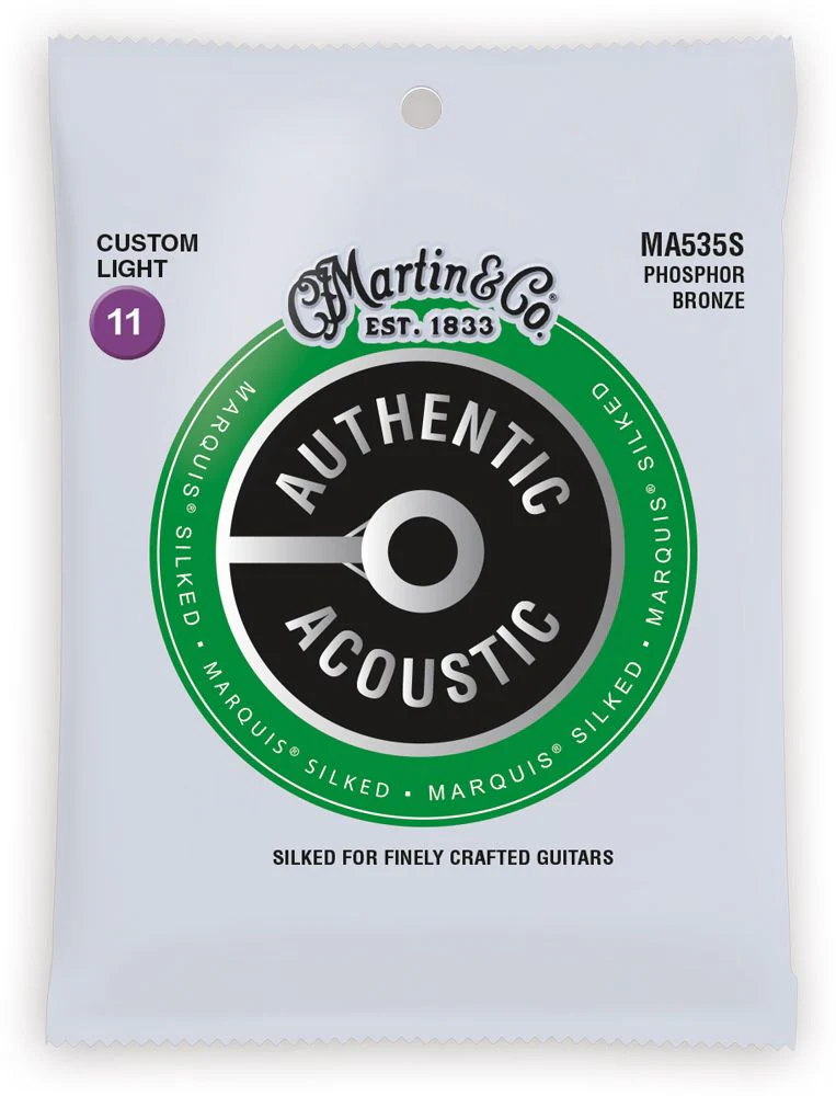 Martin MA535S Marquis Silked Phosphor Bronze Authentic Acoustic Guitar Strings 11-52 - Image 2