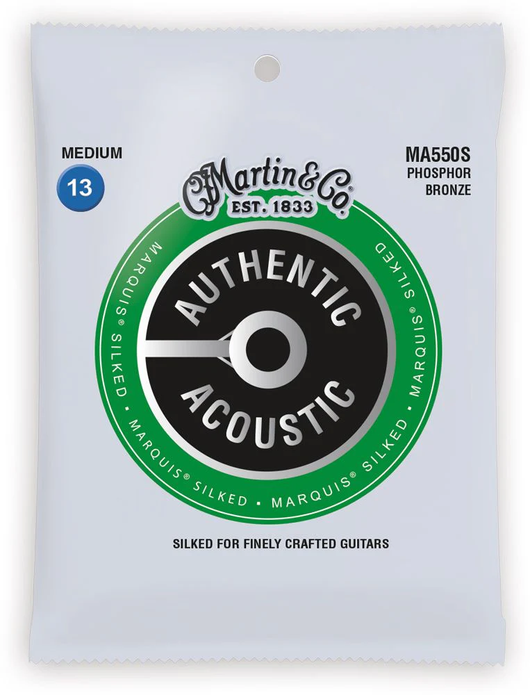 Martin MA550S Marquis Silked Phosphor Bronze Authentic Acoustic Guitar Strings 13-56 - Image 2