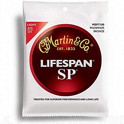 Martin MSP7100 SP Lifespan Acoustic Guitar Strings Light,92/8 Phosphor Bronze 012-054 - Image 2