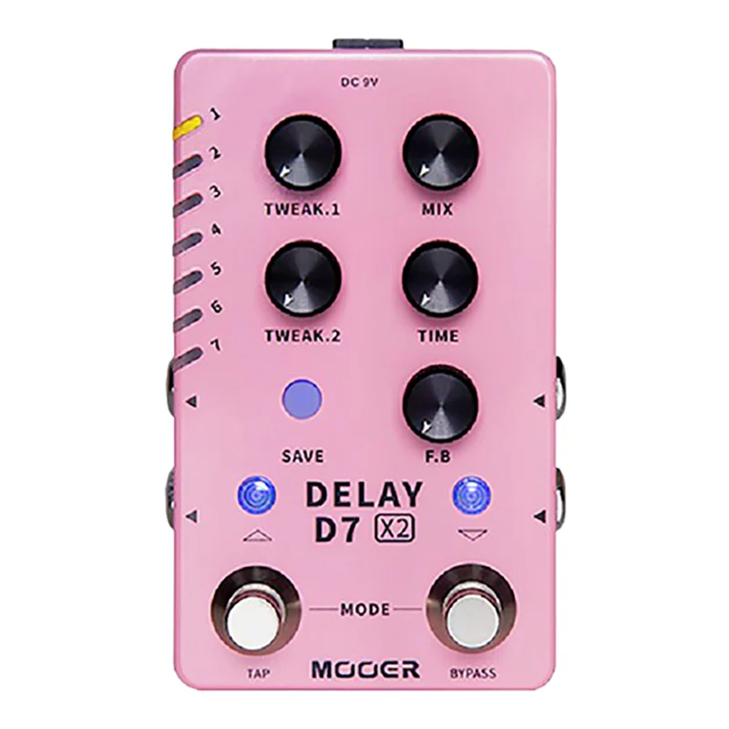 Mooer D7 X2 Dual Footswitch Stereo Delay Pedal - Image 2