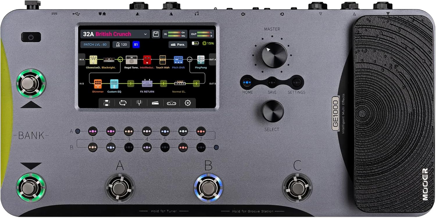 Mooer GE1000 Guitar Amp Modelling and Multi Effects Pedal with Touch Screen
