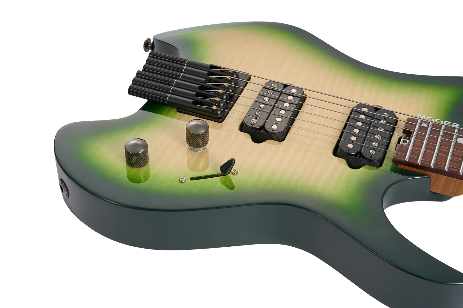 Mooer MHL100 Headless Electric Guitar - Green Gradient - Image 6