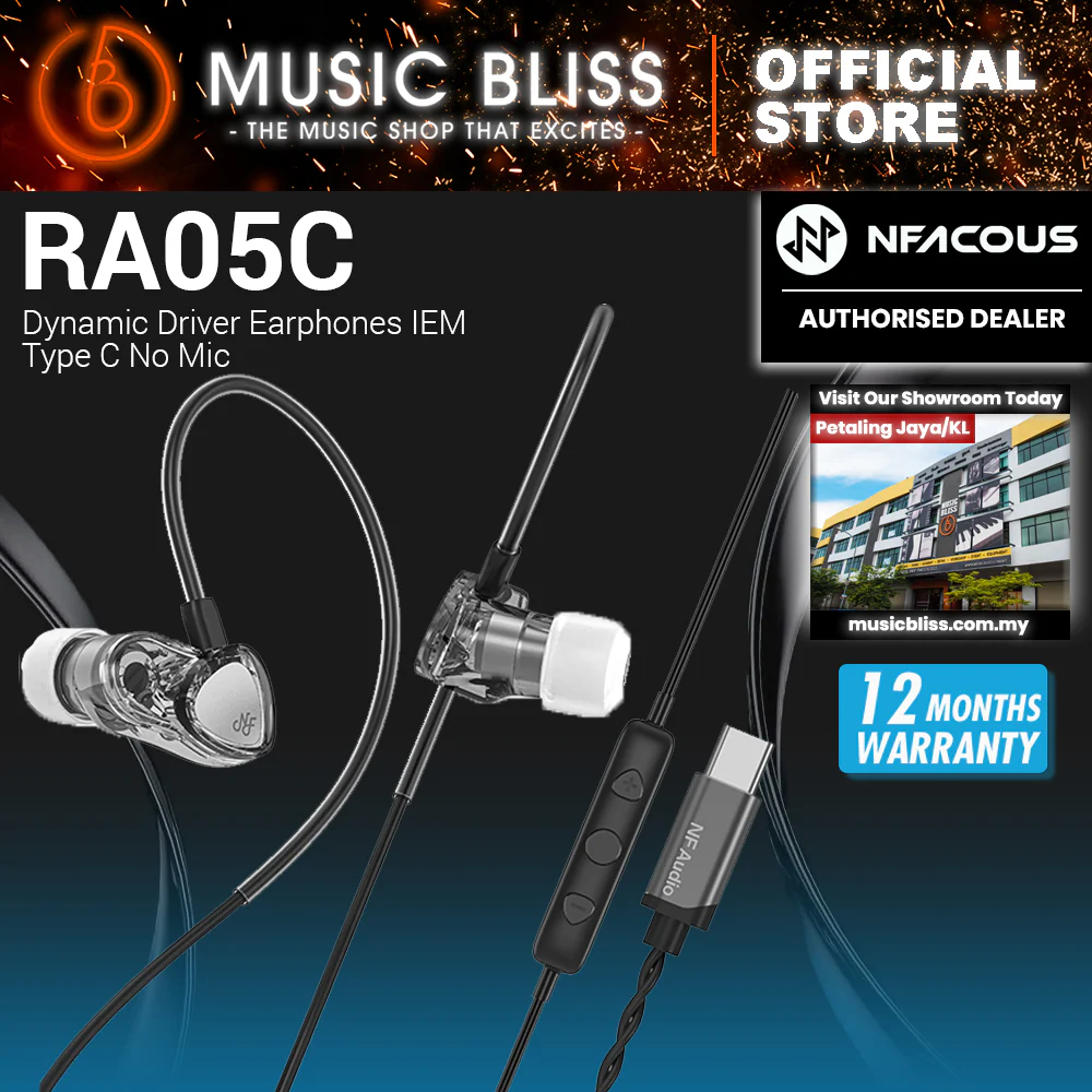NF Acous RA05 Dynamic Driver Earphones IEM Type C No Mic (Grey)