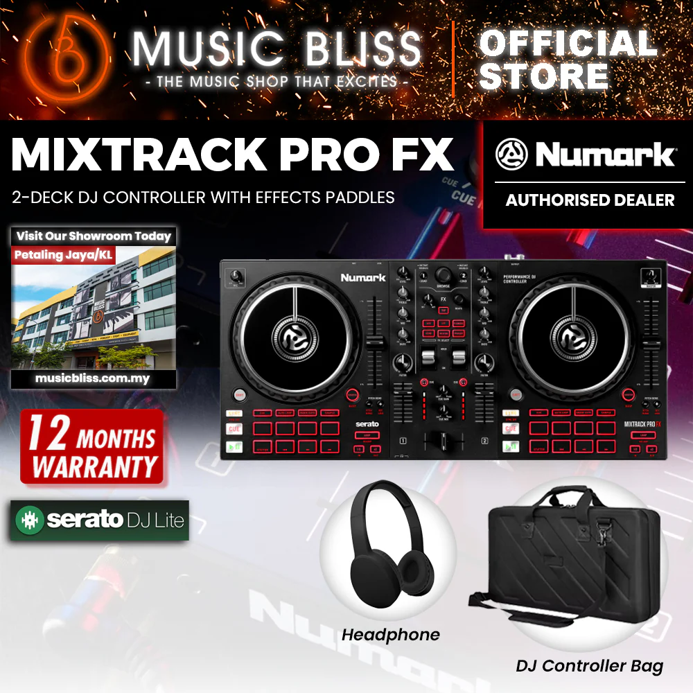 Numark Mixtrack Pro FX – 2 Deck DJ Controller For Serato DJ with DJ Mixer, Built-in Audio Interface, Capacitive Touch Jog Wheels and FX Paddles - Image 3