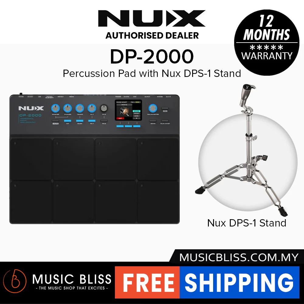 NUX DP-2000 8 Velocity Sensitive Percussion Pad And Digital Drum Kit - Image 2