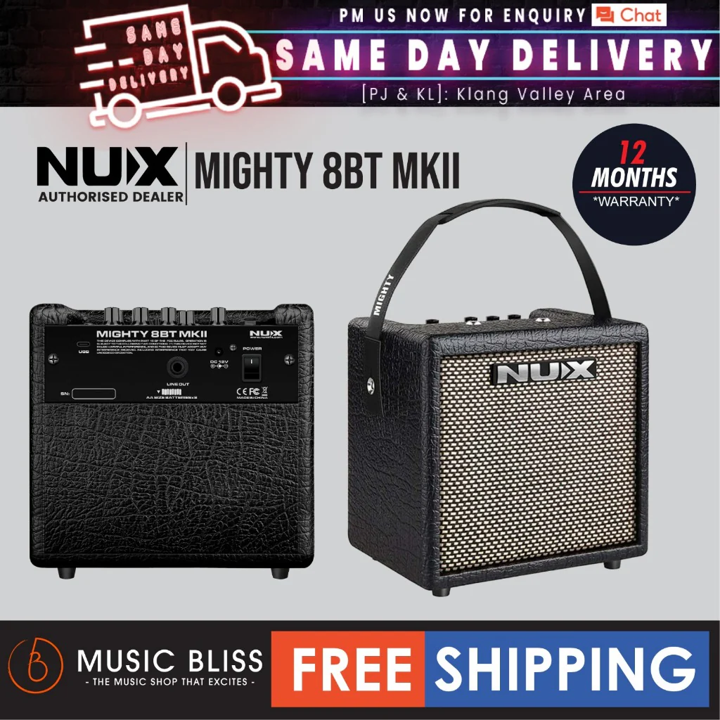 NUX Mighty 8BT MKII 8-watt Portable Electric Guitar Amplifier with Bluetooth