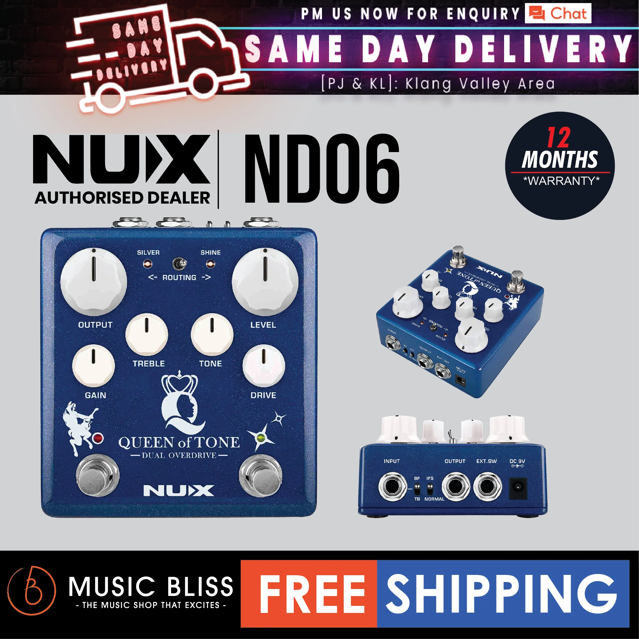NUX NDO6 Queen of Tone Dual Overdrive Pedal