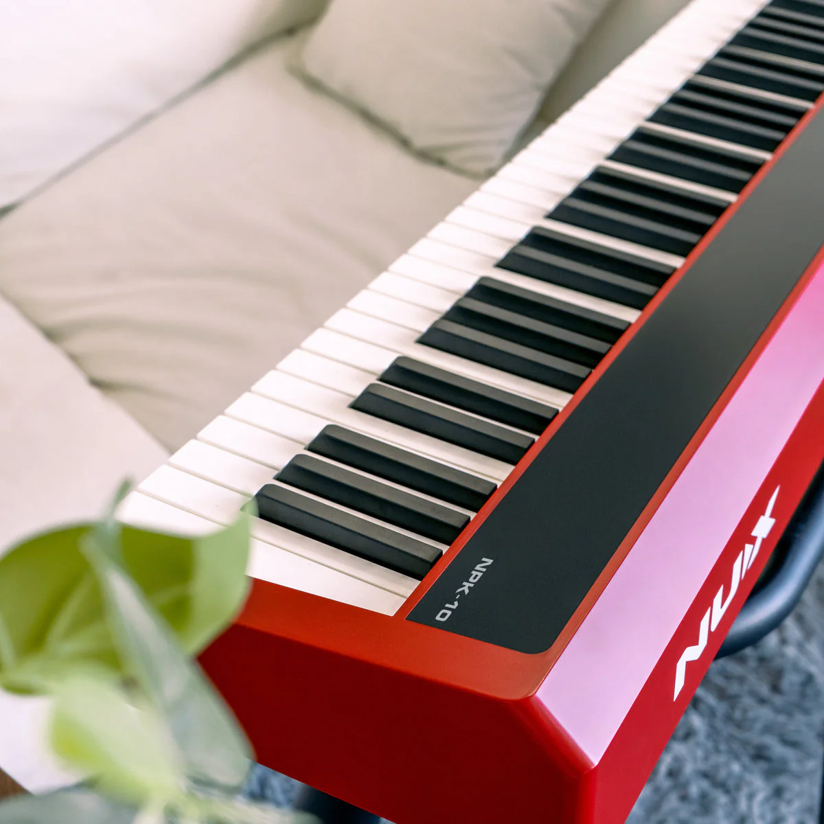 NUX NPK-10 88-Key Grand Hammer Action 3 Portable Digital Piano with Stand and Bench - Red - Image 2