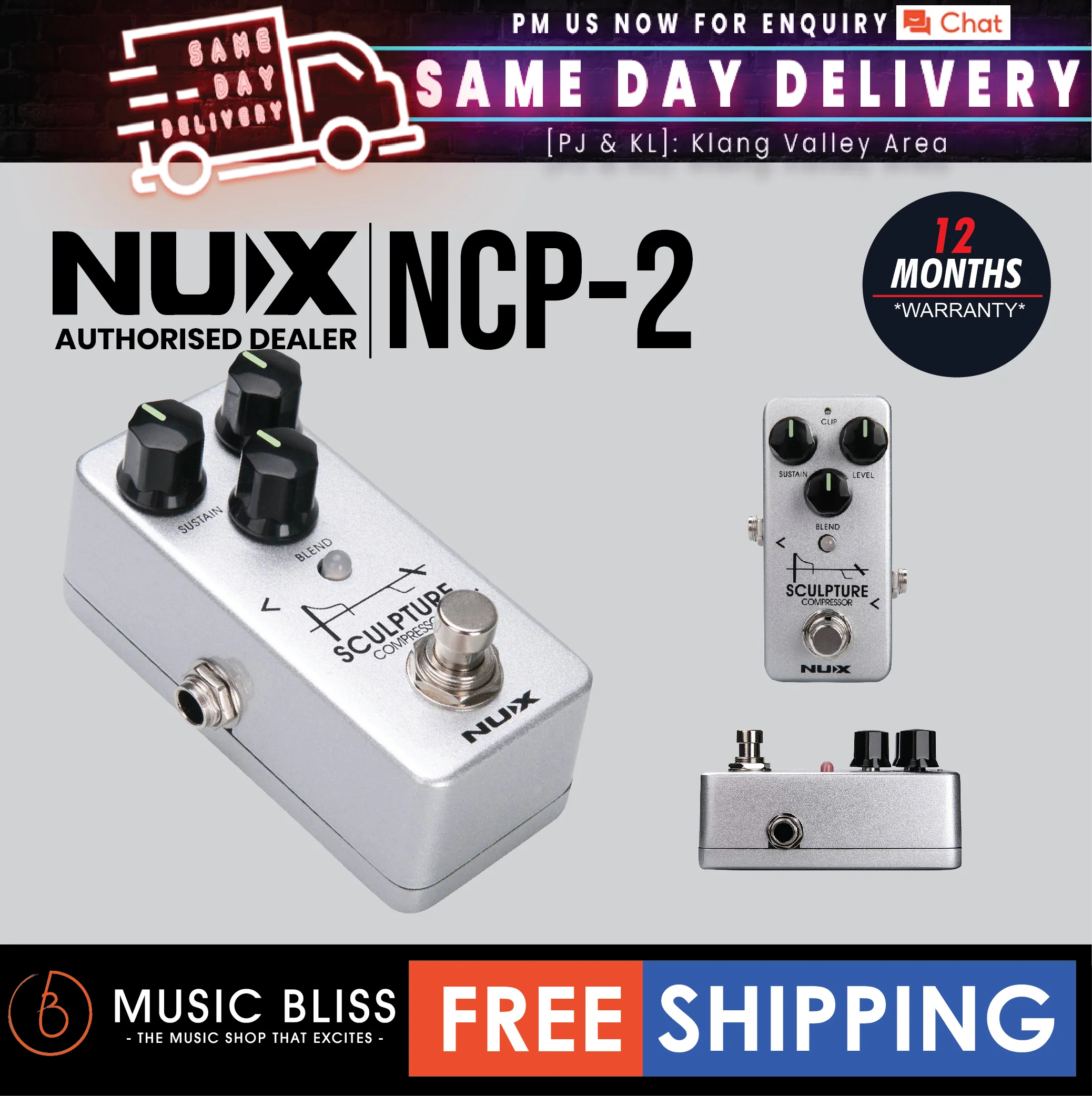 NUX Sculpture Mini Compressor Pedal