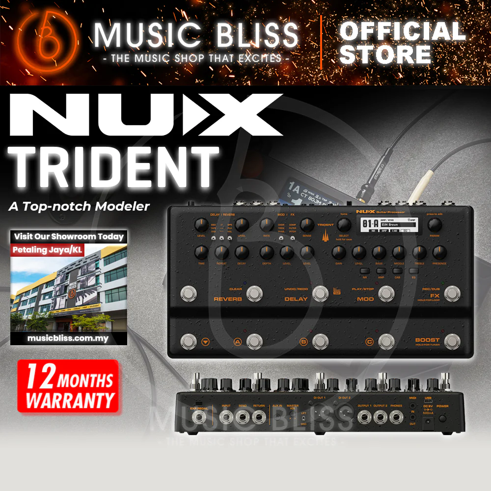 NUX Trident NME-5 Multi Effect Processor Guitar Pedal With Amp Modeler With IR Loader