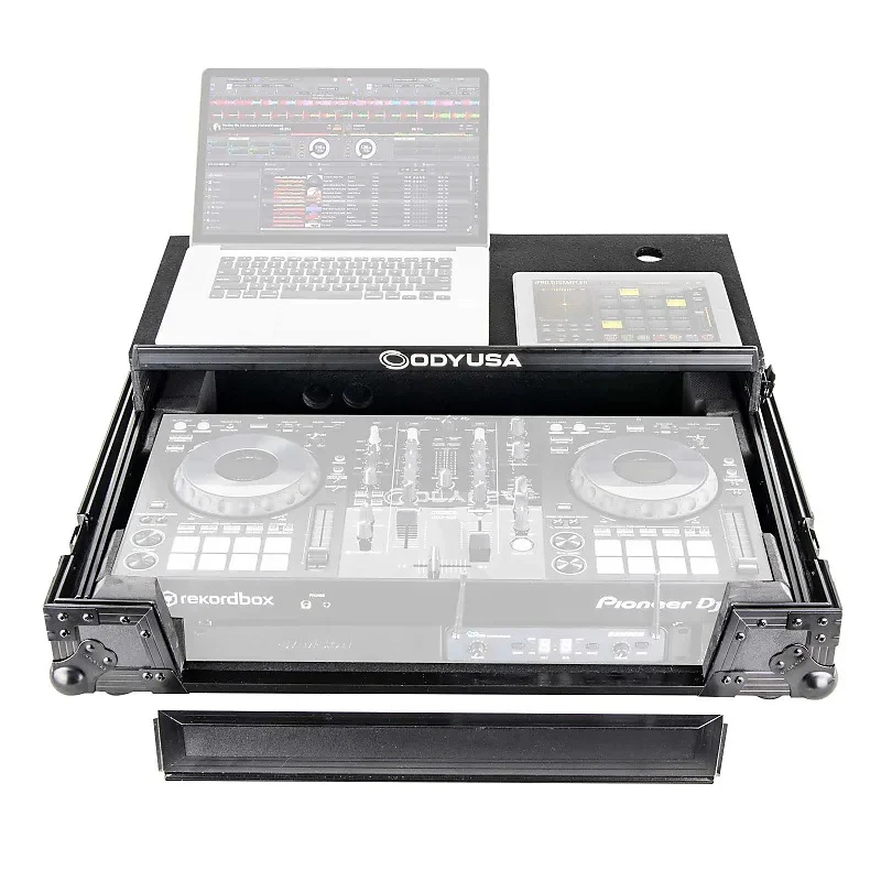 ODYSSEY FZGSPIXDJRR1BL Pioneer XDJ-RR Bottom 1U Rack Space Flight Case with Glide Platform - Image 2