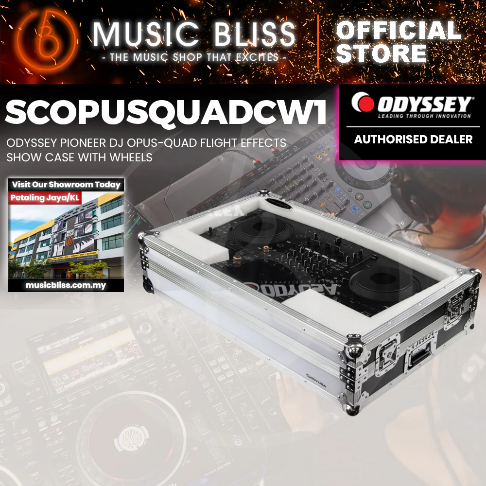 ODYSSEY SCOPUSQUADCW1 Pioneer DJ OPUS-QUAD Flight Effects Show Case with Wheels
