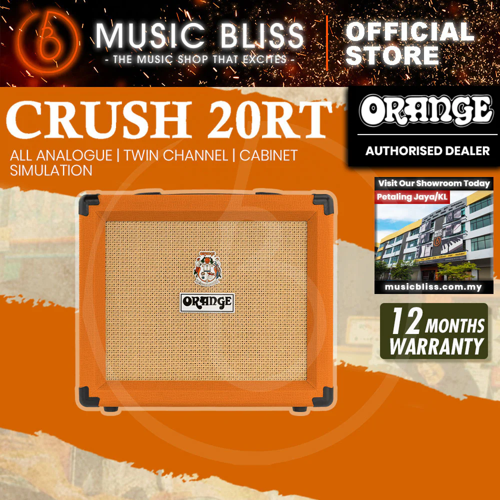 Orange Crush 20RT - 20-watt 1x8" Best Beginner Electric Combo Amp with FREE Wireless Guitar System - Home Practice Amp Bundle - Image 2