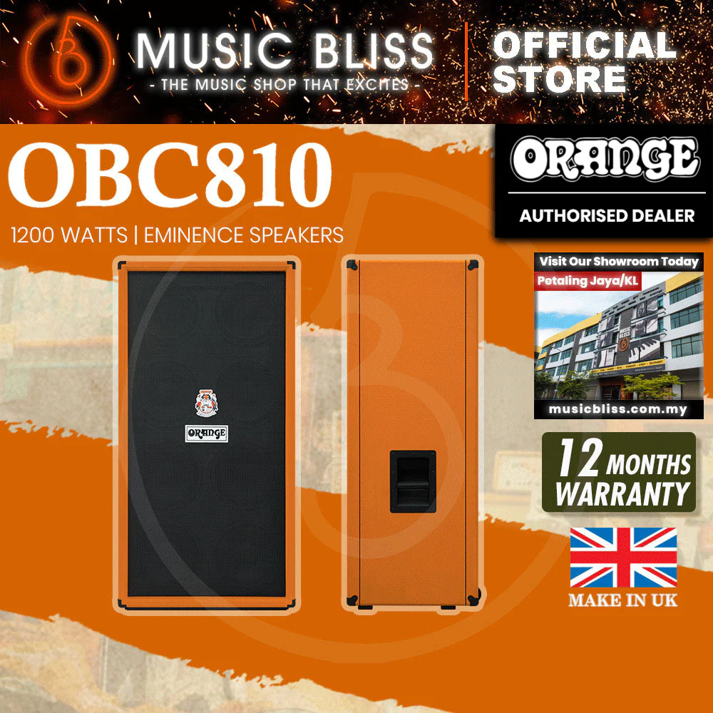 Orange OBC810C 8 x 10-inch 1,200-watt Bass Cabinet - Orange Tolex (Made in UK) - Image 3