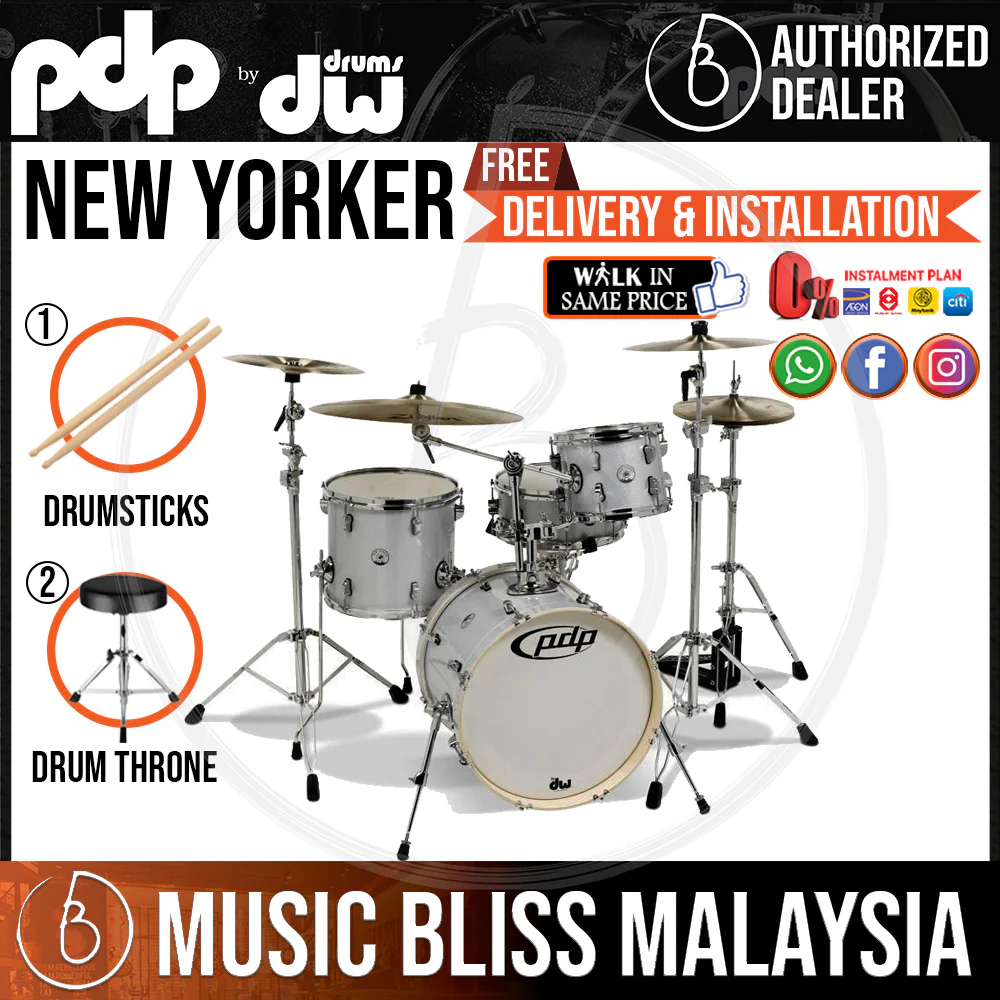 PDP by DW New Yorker 4-Piece Shell Pack with 18" Bass Drum - Diamond Sparkle