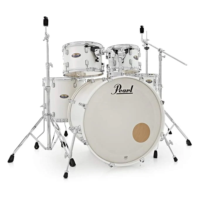 Pearl Decade Maple 5-Piece Drum Set with Hardware, Drumstick and Throne - 22 Inch Bass Drum - White Satin Pearl - Image 9