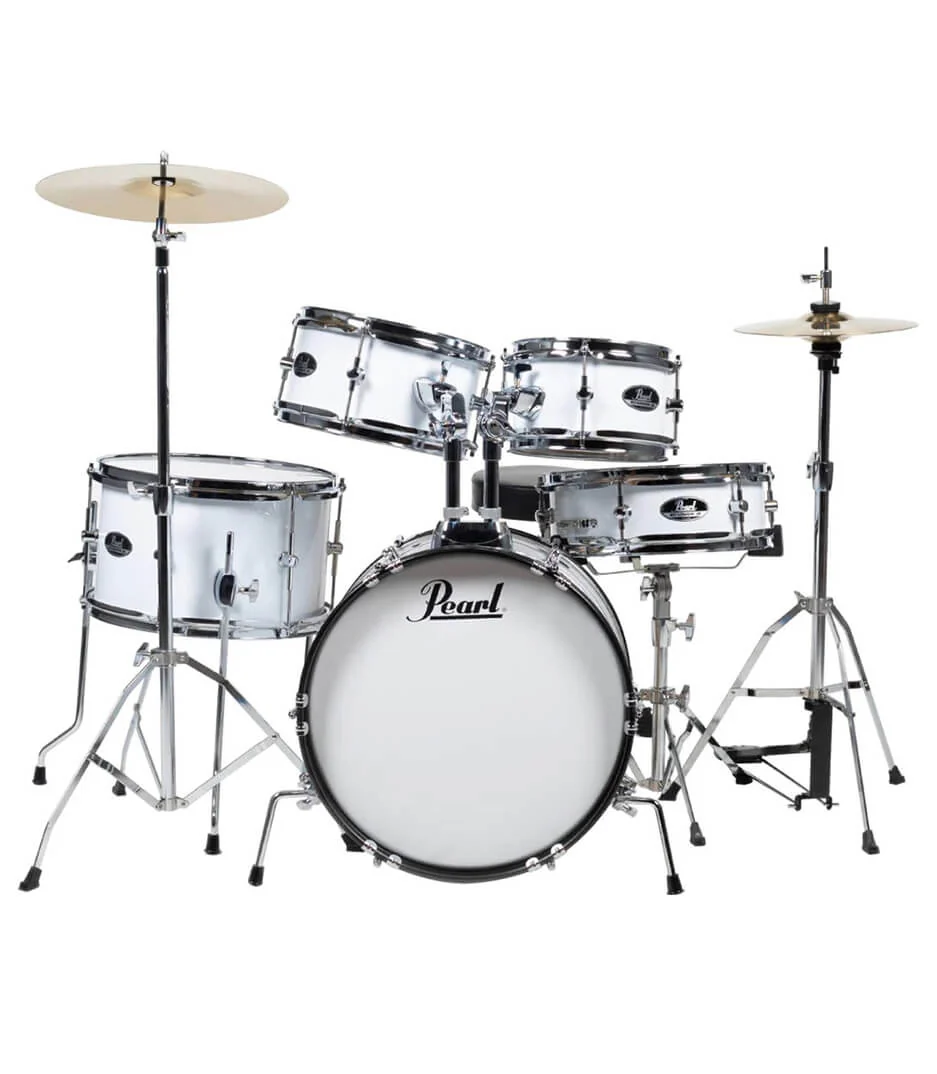 Pearl Roadshow Junior 5-piece Complete Drum Set with Cymbals and Hardware - Pure White - Image 3
