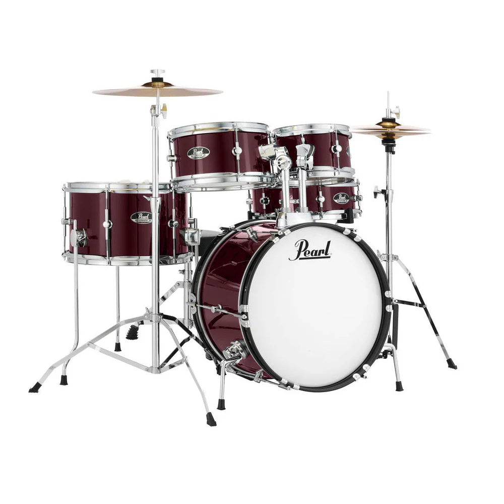 Pearl Roadshow Junior 5-piece Complete Drum Set with Cymbals and Hardware - Wine Red - Image 3