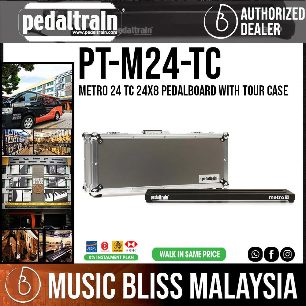Pedaltrain Metro 24 TC 24x8 Pedalboard with Tour Case