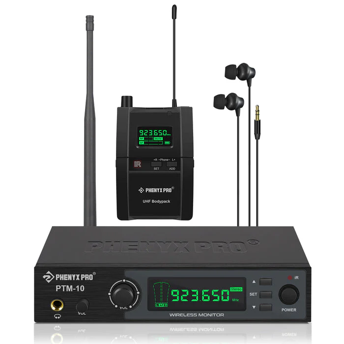 Phenyx Pro Best Budget Wireless PTM-10-1B Stereo Wireless in Ear Monitor System Bodypack Receiver, Performance with 89 Adjustable Frequencies, 500MHz - Image 3