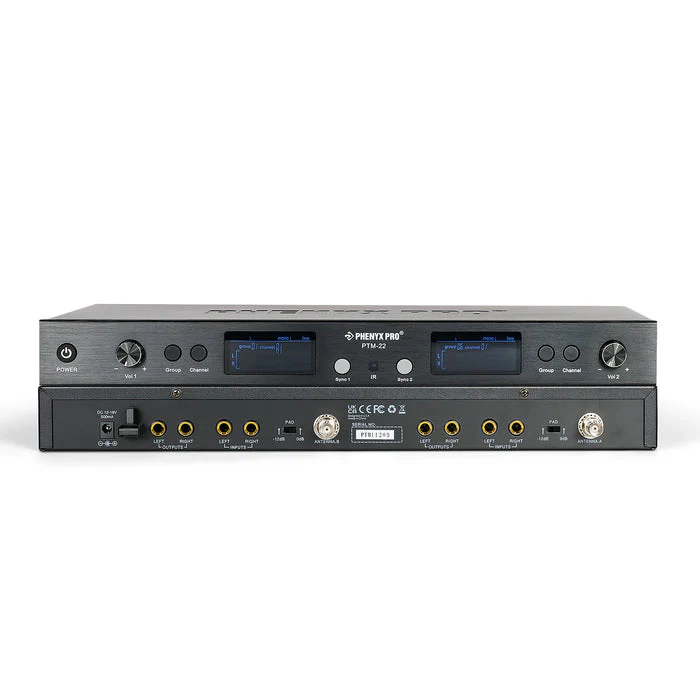 Phenyx Pro PTM-22-2B UHF Mono Wireless in Ear Monitor System (2 Bodypack Receiver+1 Transmitter) - Image 4